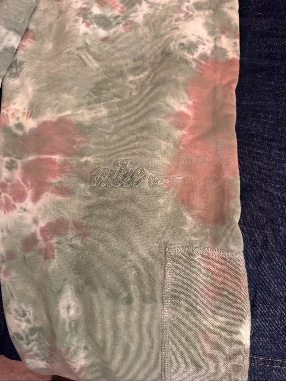 Nike Tie-Dye Joggers in Sage Green and Dusty Pink